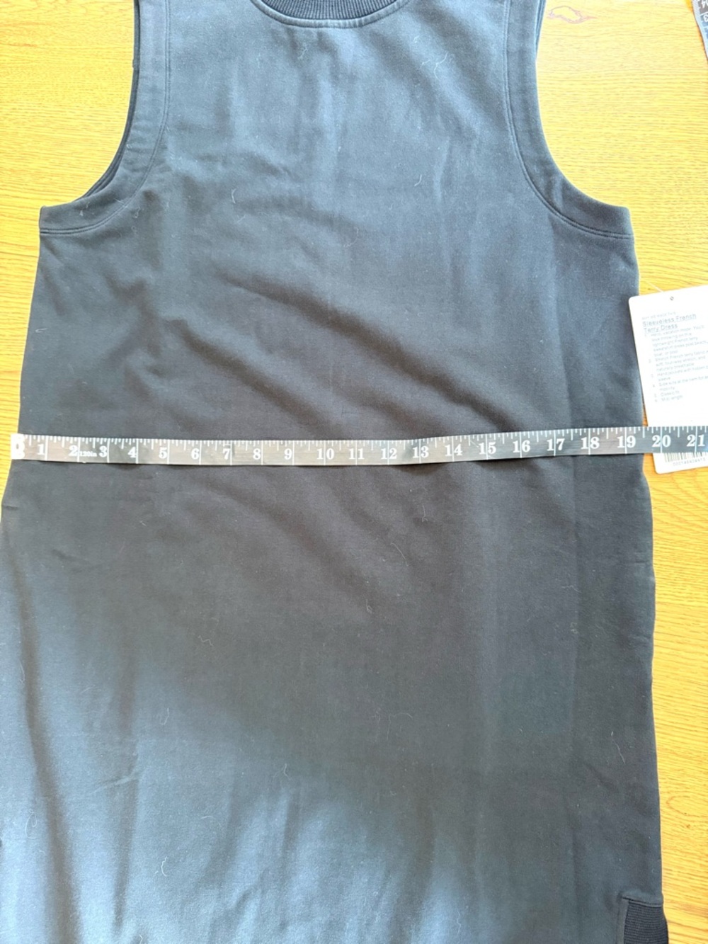 Lululemon Black Mock Neck Shift Dress Sleeveless French Terry Pockets 6 NWT - Picture 4 of 12
